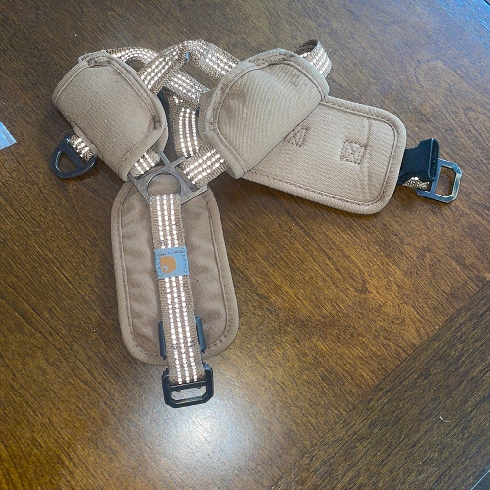 Tan Carhartt dog harness.